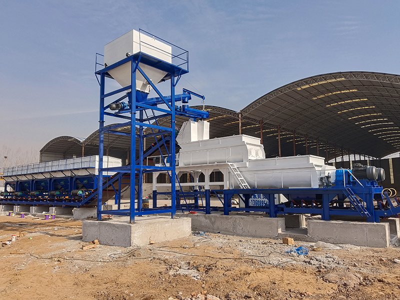 WDJ700-800型稳定拌合站配水泥二次计量过渡仓立式水泥仓