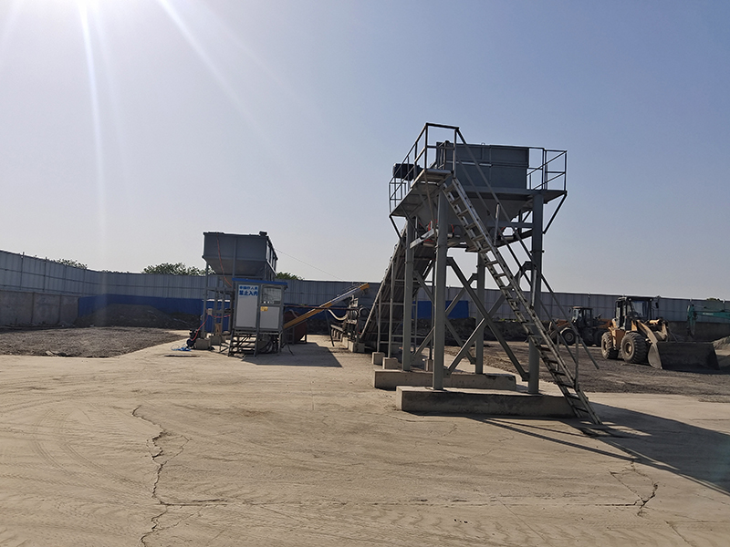 WDJ600型水稳拌和站配卧式水泥仓