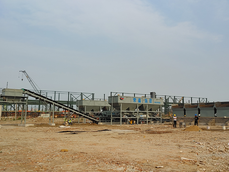 WDJ600型稳定土拌和站配卧式仓