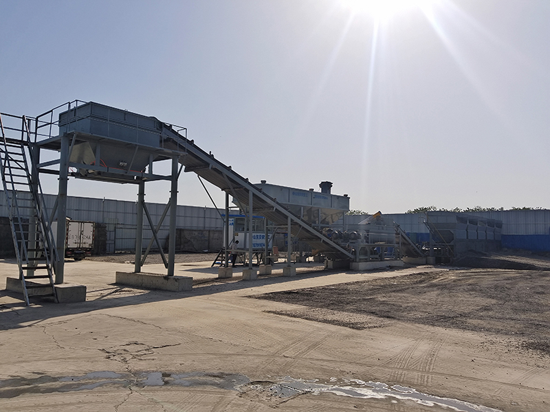 WDJ500型水稳拌合站配卧式仓