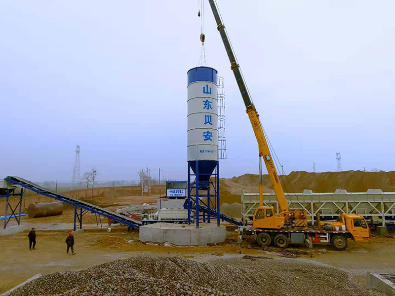 WDJ600型跨骑式水稳拌合站配立式仓