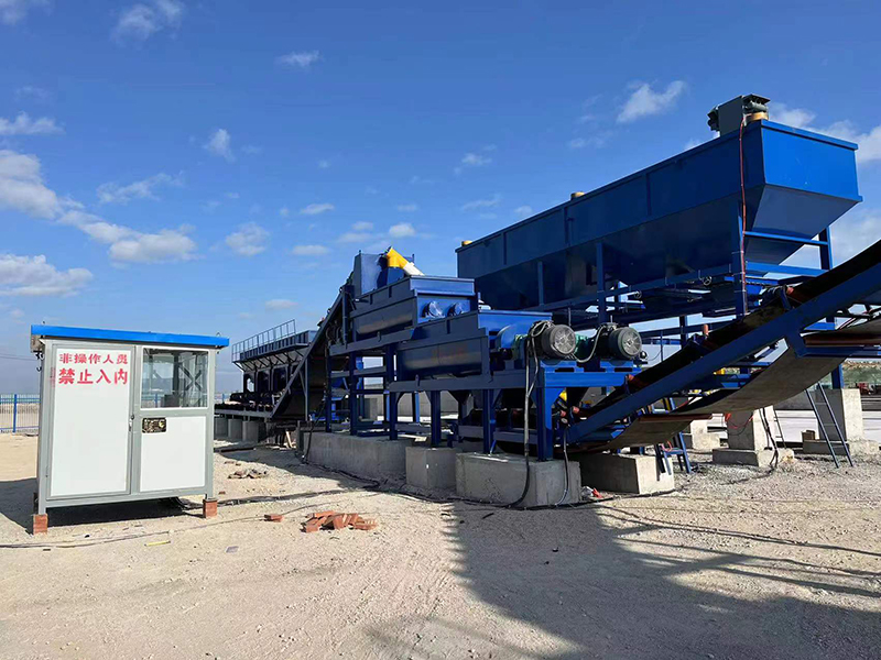 WDJ600型叠加式二次搅拌水稳拌和站配卧式水泥