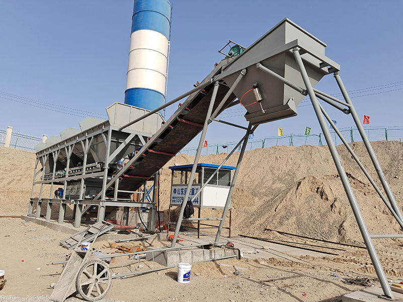 WDJ500型免基础水稳拌合站配立式水泥仓